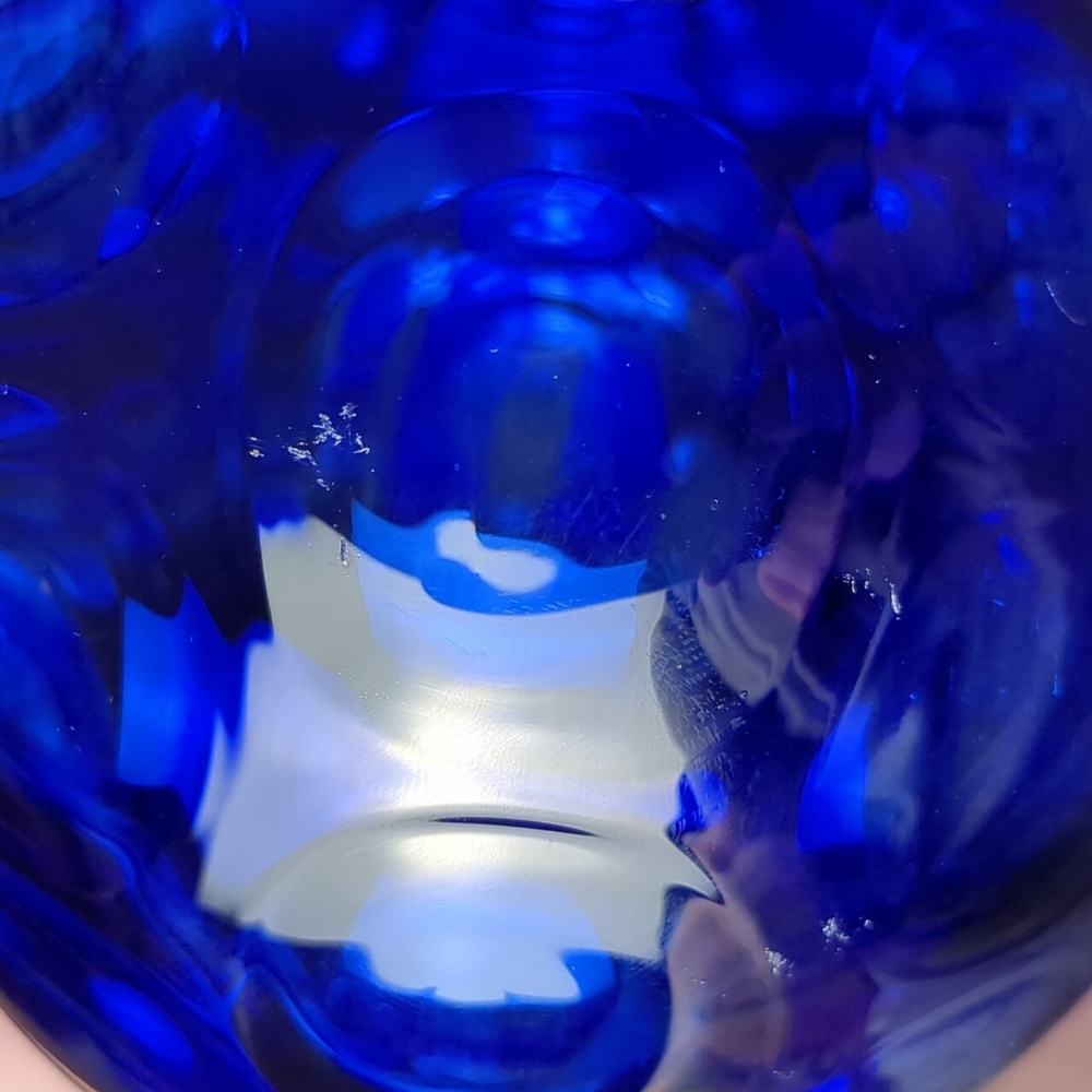 Fenton Cobalt Blue Dot Pitcher with Raised Swirl Handle - Picture 13 of 13